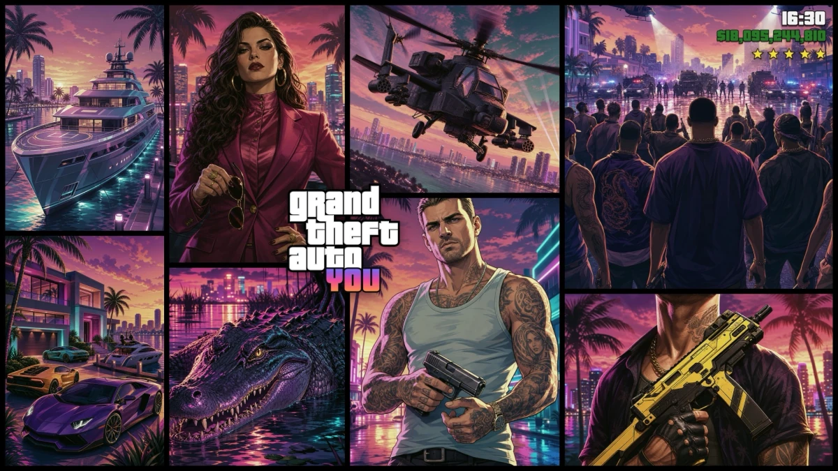 Free GTA cover with a pre-baked character, generated from a real profile